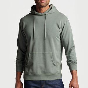 Sweat à capuche personnalisé pour hommes, vêtements de rue, automne/hiver, 100% coton, poids lourd, Boxy, pull français surdimensionné, teint uni - Product Image 1