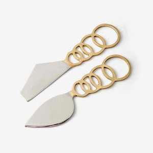 Ensemble de couverts à manche pour chauffe-buffet en acier inoxydable Ensemble de trancheuses à fromage en acier inoxydable avec manche en bois Ensemble d'épandeurs à fromage - Product Image 4