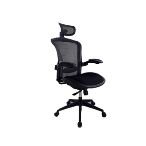Modern Executive Mesh <b>Chair</b> <b>with</b> Adjustable Height Headrest and <b>Arms</b> Swivel Base for Indoor Use - Product Image 1