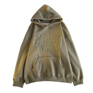 Sudadera con capucha bordada personalizada de alta calidad profesional, sudaderas con capucha en relieve transpirables ligeras para hombres - Product Image 1