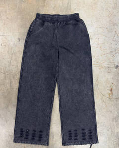 2025 Multi couleur Streetwear haute qualité 100% coton 460 GSM hommes blanc en détresse Vintage lavé survêtement évasé pantalons de survêtement hommes - Product Image 1