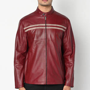 Veste de motard en cuir pour homme de qualité supérieure Veste de motard en cuir de vache et respirante originale avec broderie personnalisée et coupe-vent pour homme - Product Image 1