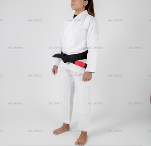 Uniforme jiu jitsu pour femmes, couleur blanche, style brésilien, avec logo et patchs personnalisés, vente en gros, au meilleur prix et marque personnalisée - Product Image 3