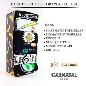 Unisex 6-<b>Pack</b> Patterned Ankle Socks <b>Back</b> to School Series for Daily Use for Autumn Season - Product Image 4
