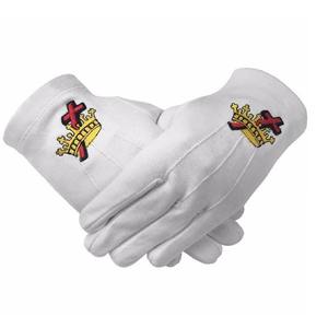 Gants blancs maçonniques de haute qualité 100 % coton Gants maçonniques de qualité Régalia 100 % coton Gants blancs maçonniques en coton - Product Image 5
