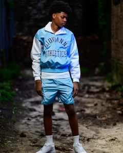 OEM survêtement d'été personnalisé Streetwear broderie sweat-shirt coupe-vent en nylon pantalon short ensemble hommes survêtement - Product Image 3