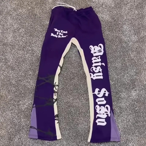 Pantalon de survêtement skinny unisexe en molleton bouclé 2025 avec logo personnalisé, taille plus, imprimé bouffant élastique, respirant, cordon de serrage, été - Product Image 4