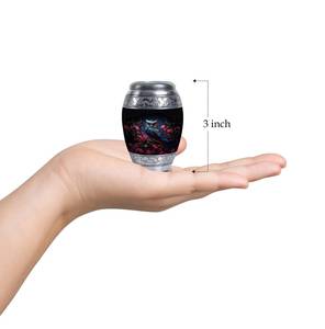Urne mystique hibou et fleurs pour cendres Urne décorative en aluminium personnalisée Souvenir moderne pour adultes pour amoureux des hiboux Urne personnalisée - Product Image 4