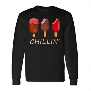 Camiseta de Manga Larga de Verano con Diseño Gráfico Novedoso de Helados, Producto Promocional - Product Image 3