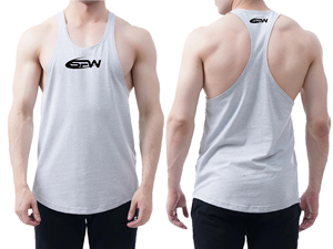 Camiseta sin mangas de algodón con tirantes para entrenamiento, chaleco sin mangas con corte profundo, tejido elástico para gimnasio y culturismo - Product Image 5