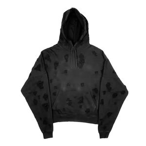 Sudaderas con capucha con logotipo desgastado para hombre informal de alta calidad, tela suave y cómoda, uso diario, moda callejera, sudaderas con capucha con logotipo desgastado para hombre - Product Image 1