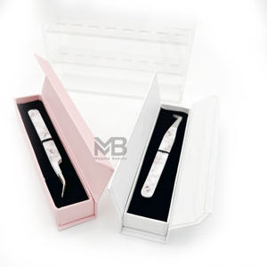 แหนบเดี่ยวสำหรับเด็กกล่องกระดาษแข็งแม่เหล็กสีชมพูและสีขาวสำหรับบรรจุกล่องกระดาษกล่องคุณภาพสูงออกแบบได้ตามต้องการฉลากส่วนตัว - Product Image 2