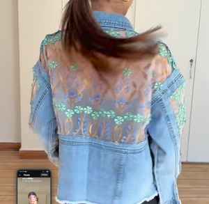 Chaqueta Vaquera de Mezclilla para Mujer, Estilo Informal, Lisa, de Manga Larga, Transpirable y Ecológica, a la Moda para Invierno - Product Image 3