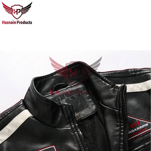 Blouson de moto en cuir véritable pour homme, couleur bordeaux, style Cafe Racer, rayé, fermeture éclair, vêtement d'extérieur - Product Image 5