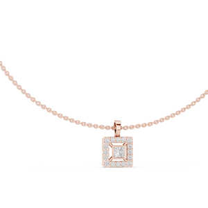 สร้อยคอเพชรแล็บ 1.64 กะรัต เพชรทรงเหลี่ยม CVD ทอง 18KT, 14KT, โรสโกลด์, เยลโลว์โกลด์, ไวท์โกลด์ เครื่องประดับหรูหรา - Product Image 3
