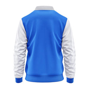 Veste bomber formelle ample, coupe-vent, respirante, écologique, couleur unie, personnalisée, fermeture éclair intégrale, en laine et viscose - Product Image 2