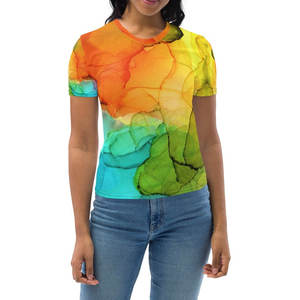 Venta al por mayor Camisas de las mujeres Sublimación Camisetas Impresión personalizada Poliéster 100% Fibra Sublimación Camisa Mejor Calidad - Product Image 1