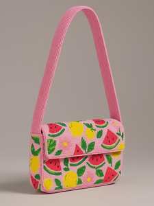 Multicolor Beaded <b>Bag</b> with Handle, Handheld <b>Bag</b>, Casual Hand <b>Bag</b>, Indian Handicraft, Handmade, <b>Baguette</b> <b>bag</b>, - Product Image 2