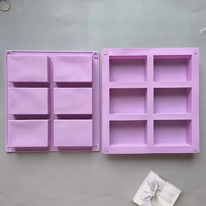 Savon en silicone rectangulaire à 6 cavités bricolage adapté aux moules à savon faits <span class=keywords><strong>maison</strong></span> pour biscuits au chocolat faits à la <span class=keywords><strong>main</strong></span> - Product Image 4