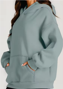 Sweat-shirts à capuche personnalisés pour femmes et hommes, 100% coton, tissu polaire uni respirant, sweat-shirt unisexe - Product Image 3