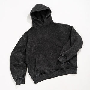 Sweat à capuche en coton polaire vintage surdimensionné de haute qualité 400gsm surdimensionné pour hommes - Product Image 2