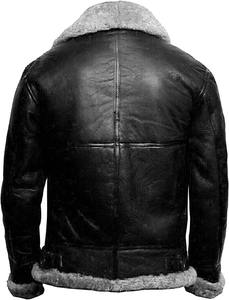 Top Quality Winter Warm <b>Men's</b> Manufacturer Leather <b>Shearling</b> <b>Jacket</b> black Leather <b>Jacket</b> <b>for</b> <b>men</b> Lined Winter <b>Jacket</b> - Product Image 6