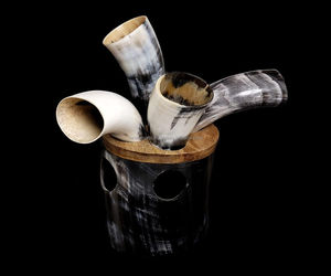 100% xuất khẩu chất lượng Trâu/bò sừng hoàn thành <span class=keywords><strong>4</strong></span> Mảnh Viking uống bia sừng thiết lập với sừng đứng mã não bởi M R S xuất khẩu - Product Image 2