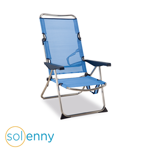 Sillón de playa con asas de transporte de patas altas, muebles de diseño al aire libre, listo para enviar desde España, 4 posiciones - Product Image 1