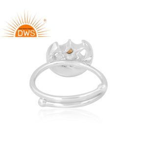 แหวนพลอยซิทรีนธรรมชาติทำจากเงินสเตอร์ลิง925เครื่องประดับออกแบบได้ตามต้องการของขวัญสำหรับผู้หญิงสำหรับผู้หญิง - Product Image 2