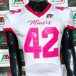 Maillot de football américain, maillot de supporter, sublimation parentale, broderie en twill, taille plus, personnalisation, soutien, usine Pakistan 2025 - Product Image 1