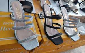 Sandalias Elegantes para Mujer con Pedrería Brillante, Tacón de 7 cm, Tallas 36-40, Hechas en Turquía - Product Image 2