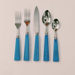 Awesome Design Green Resin Handle Stainless Steel Cutlery Set Plated Dinnerware <b>Flatware</b> for Weddings & Restaurants - Product Image 5