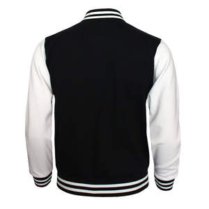 Ropa deportiva para adultos Universidad Nuevo estilo Invierno Color blanco y negro Manga de cuero Chaquetas de béisbol Ropa de hombre Chaqueta - Product Image 2