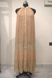 Vestido de gasa acampanado de verano para adultos, botón frontal inspirado en cuento de hadas, cintura Natural abierta, hasta el suelo con cuello recto - Product Image 2