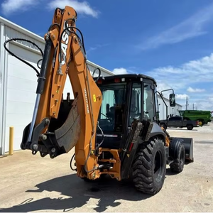 Retroexcavadora usada Case 575N EP con motor de rueda 4x4 Componentes de núcleo de engranaje Máquina de movimiento de tierra con bomba y motor - Product Image 3