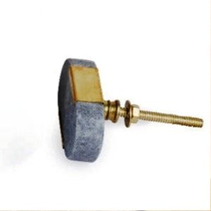 Half Moon White Marble <b>Brushed</b> Brass Knob <b>Door</b> Knob Custom Color Shape Size Made in India - Product Image 4