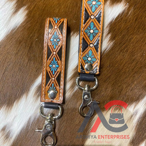 มือแกะสลัก Toled พวงกุญแจหนังลายนูนดอกไม้พิมพ์หนัง Key แหวนหนัง Toled อุปกรณ์เสริมพวงกุญแจน่ารักสําหรับชาย - Product Image 1