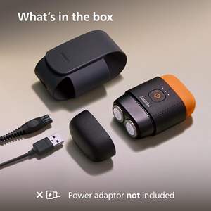 Mini Afeitadora Eléctrica Compacta Impermeable IPX7 con Cabezales Flotantes, Afeitadora Rotatoria Húmeda/Seca para Rostro, Estuche de Viaje con Cierre - Product Image 5