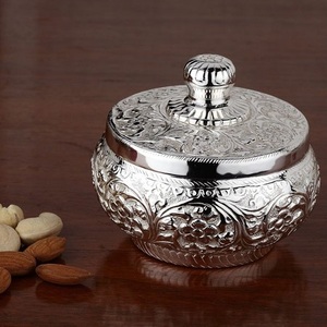 Bol de service impressionnant pour ustensiles de cuisine maison hôtel Restaurant Fruits secs bol de service de soupe couleur argent salade bol de service en laiton - Product Image 5