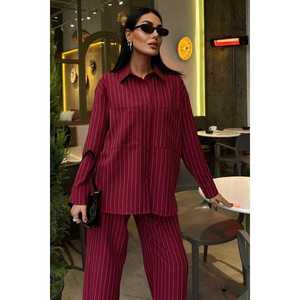 Costume palazzo rayé décontracté avec pantalon 10092 - Product Image 2