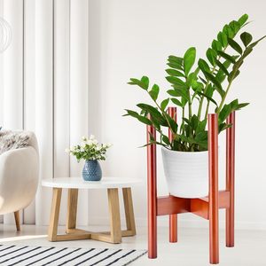 2 Pcs Adjustable Plant Stand Indoor, Mid Century <b>Tall</b> Modern Plant Holder Stable Bamboo Planter Stand Plant Holder Rack - Product Image 4