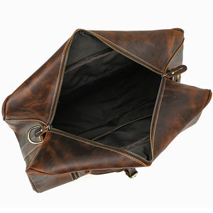 Sac de voyage en cuir de vachette pleine fleur Weekender Duffle avec compartiment à chaussures sac de voyage en cuir véritable de grande capacité - Product Image 2