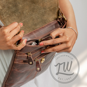 LW Custom Sac à bandoulière en cuir véritable pour femme Noir Marron Frange Sangle unique Vintage Bohemian Handbag Purse 'Hair Bag' - Product Image 3