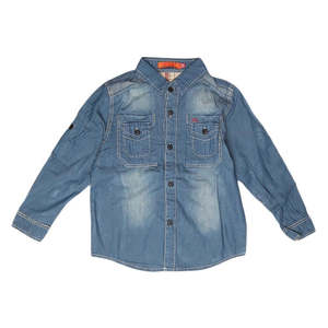Chemise en jean à manches longues pour garçons - Bleu - Product Image 1