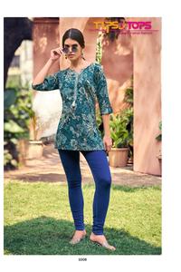 Top corto con estampado de lámina de algodón Premium de estilo occidental moderno para niñas, ropa india y paquistaní lista para usar a granel - Product Image 6