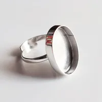 925 Sterling Silber Blank 7-30 MM Spann zangen schmuck Einstellung Ovale Form Edelstein Lünette Cup Blank Spann zange Geschlossener Ring für Frauen