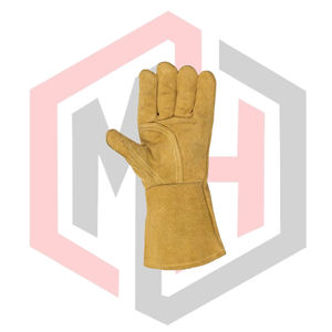 ถุงมือหนังสำหรับงานเชื่อม ถุงมือป้องกันอุตสาหกรรม ถุงมือดับเพลิง หนังแท้แบบแยกชิ้น ป้องกันไฟ ข้อมือถัก ระบายอากาศ ขนาด 14 นิ้ว - Product Image 2