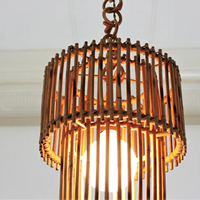 Lustre en bambou tissé à la main pour décoration rustique et bohème, abat-jour pour la maison ou la cuisine