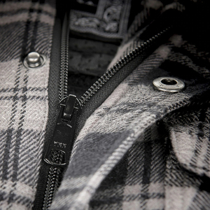 Chemise de protection de moto de vêtements de sport à carreaux orange noir pour hommes avec panneaux contrastés homologuée CE pour la taille supérieure - Product Image 5