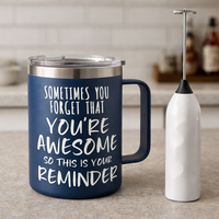 Ensemble de gobelet et de mousseur à lait en acier inoxydable, mug à café inspirant, cadeau avec mousseur à lait pour la maison et le bureau